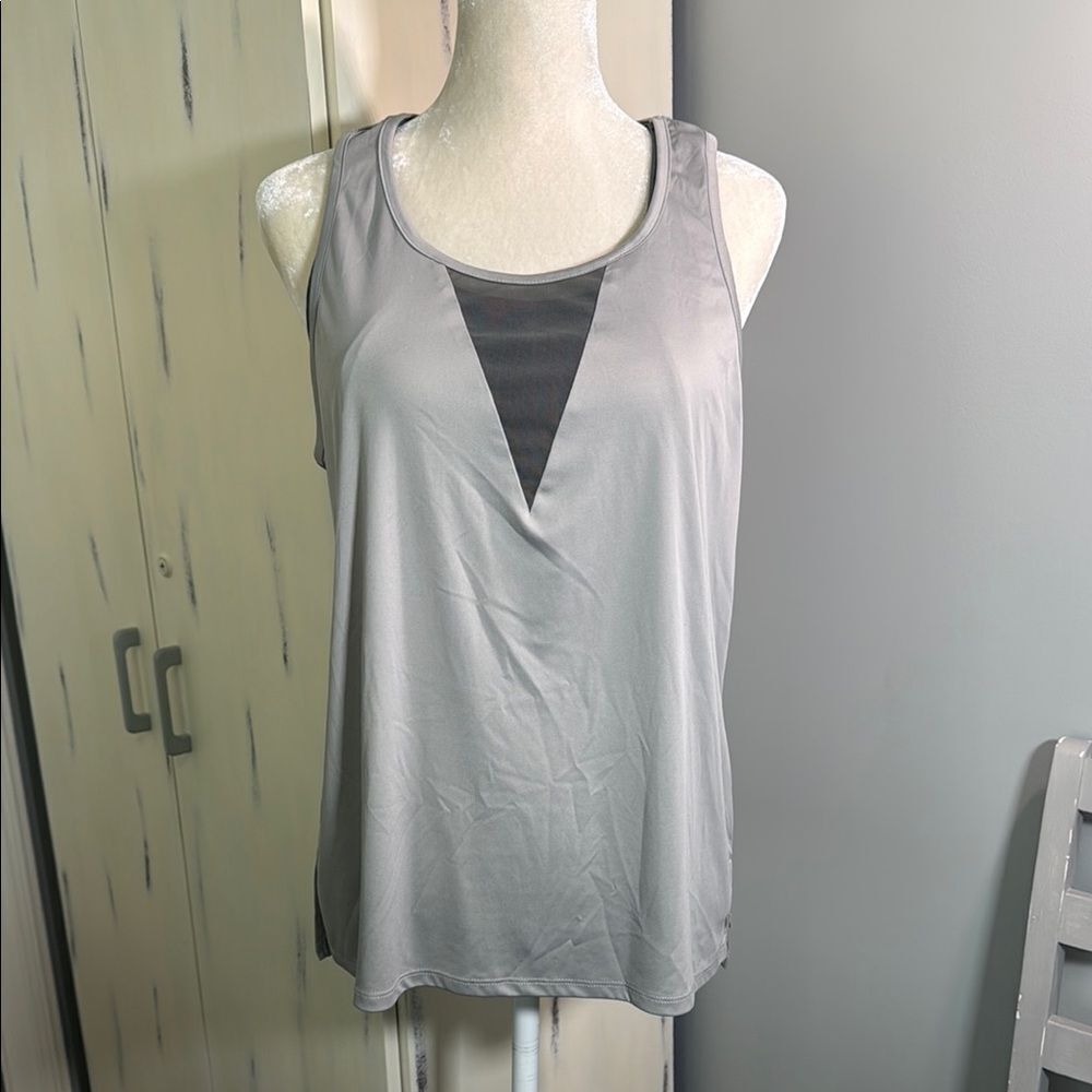 Jockey Gray/Grey Relaxed Cut Out Tank Top with built in sports bra